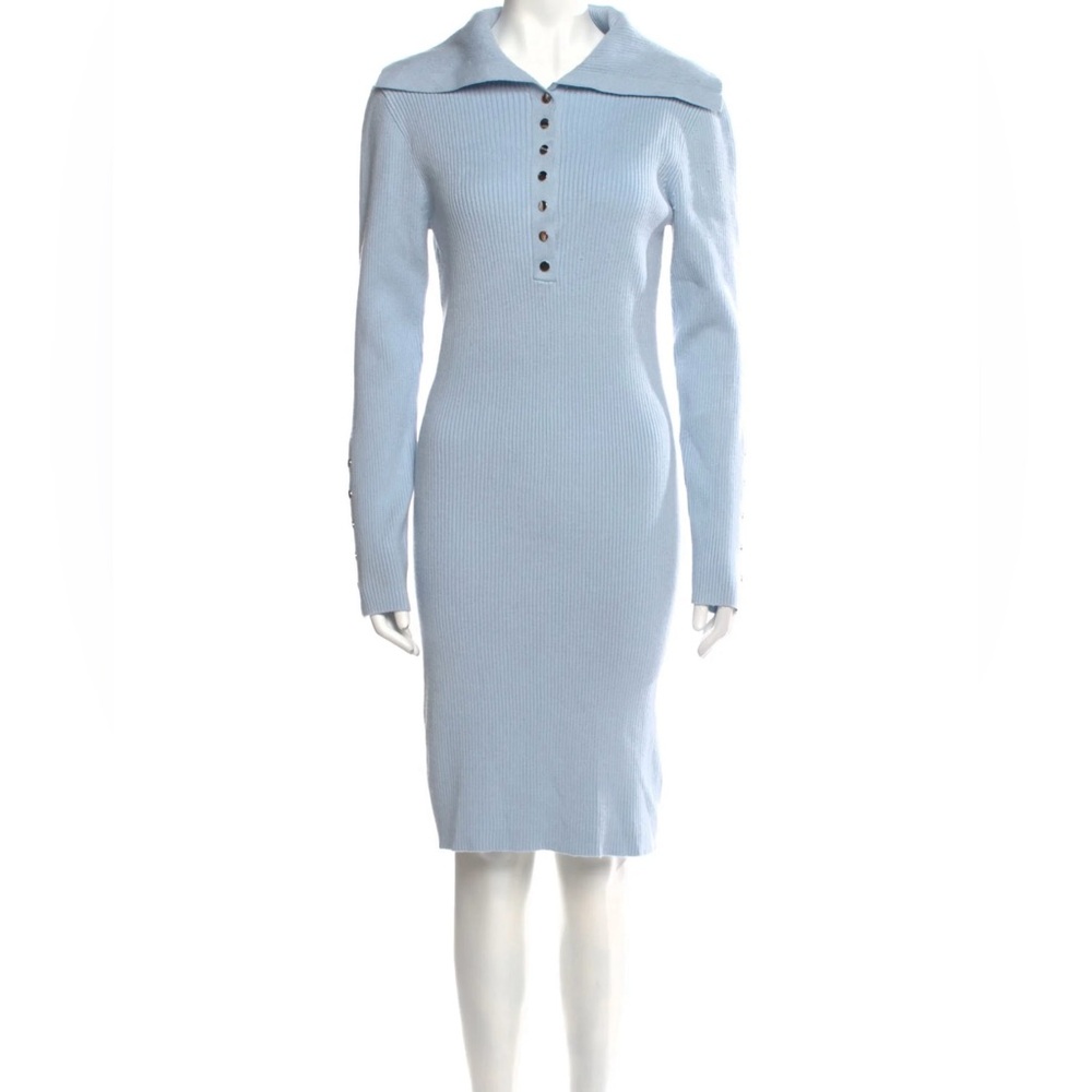 NWT House of Harlow 1960 Blue Ribbed Bodycon Dress